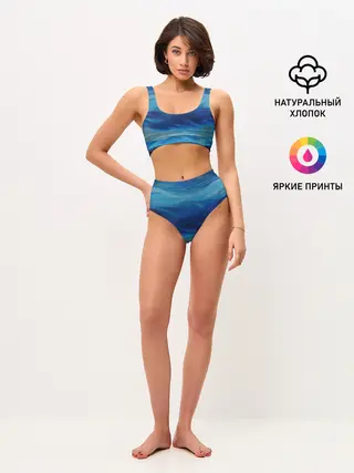 Женские топ и трусы / Акварельное море