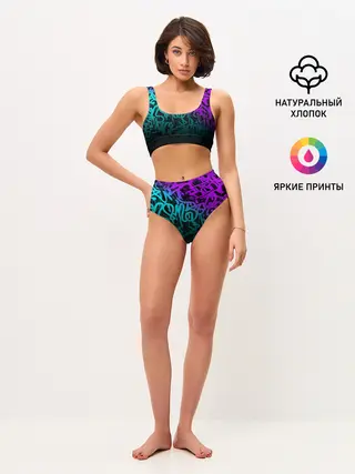 Женские топ и трусы / НЕОНОВОЕ ГРАФФИТИ / NEON