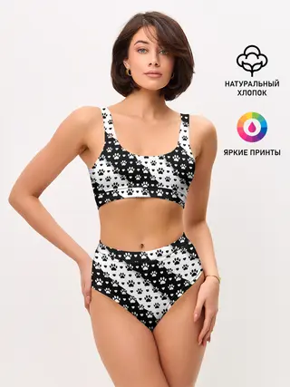 Женские топ и трусы / Следы от Лап