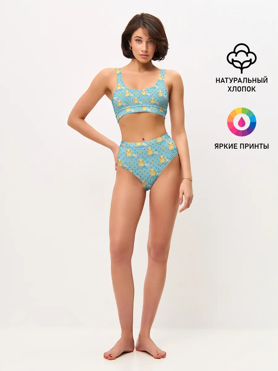 Женские топ и трусы / Чистюля: уточки