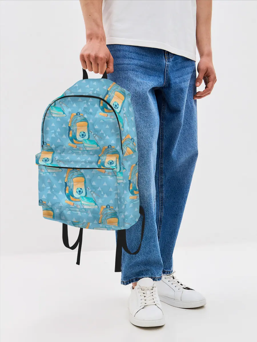 Рюкзак джинсовый / Школьник - футболист