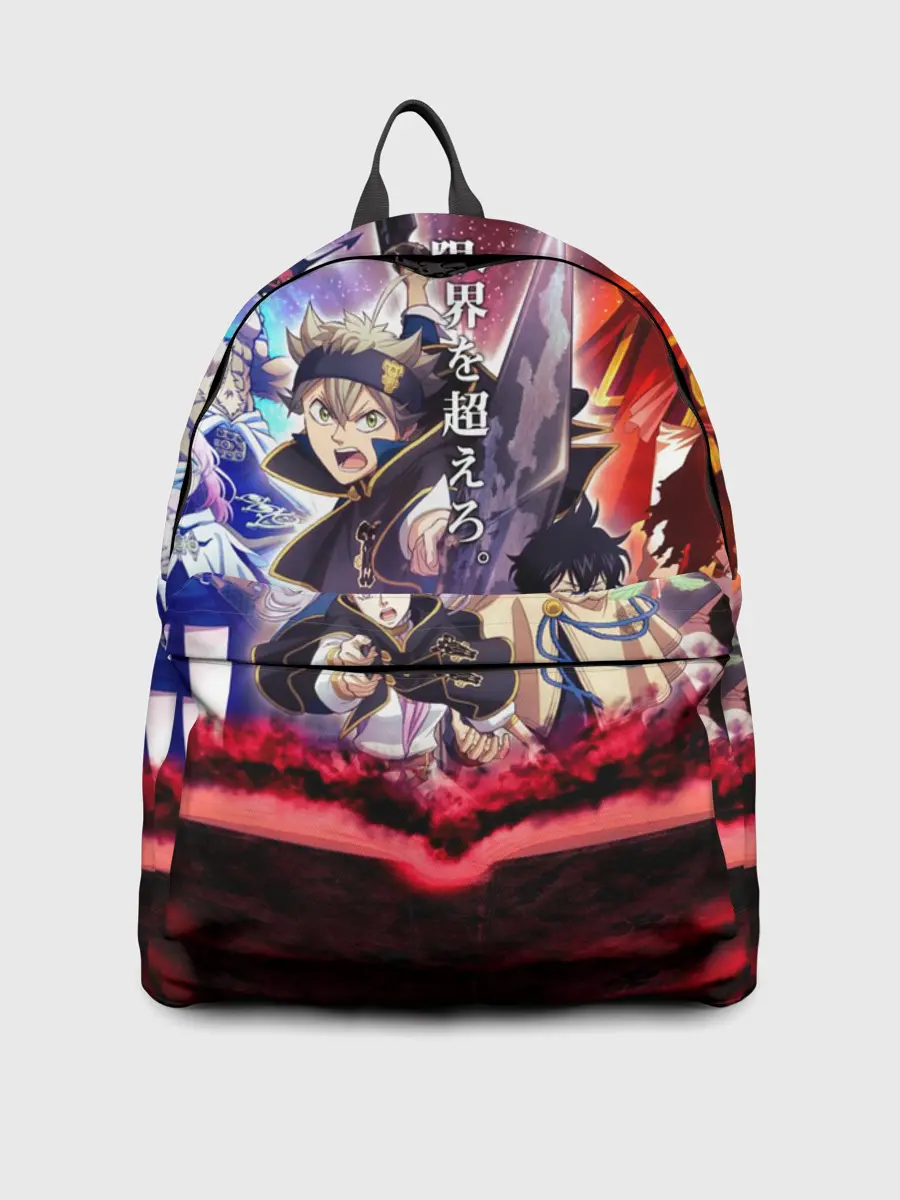 Рюкзак джинсовый / Черный клевер герои и вселенная Аста Юно