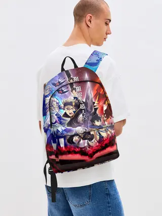 Рюкзак джинсовый / Черный клевер герои и вселенная Аста Юно