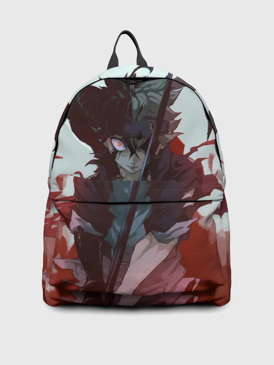 Рюкзак джинсовый / Аста в режиме демона черный клевер