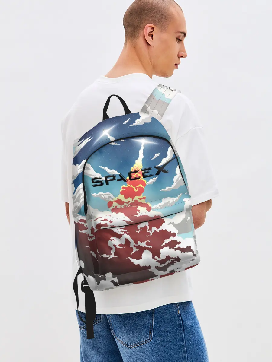 Рюкзак джинсовый / Ракета | SpaceX