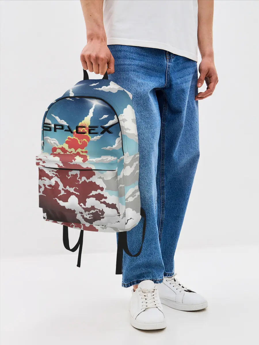 Рюкзак джинсовый / Ракета | SpaceX