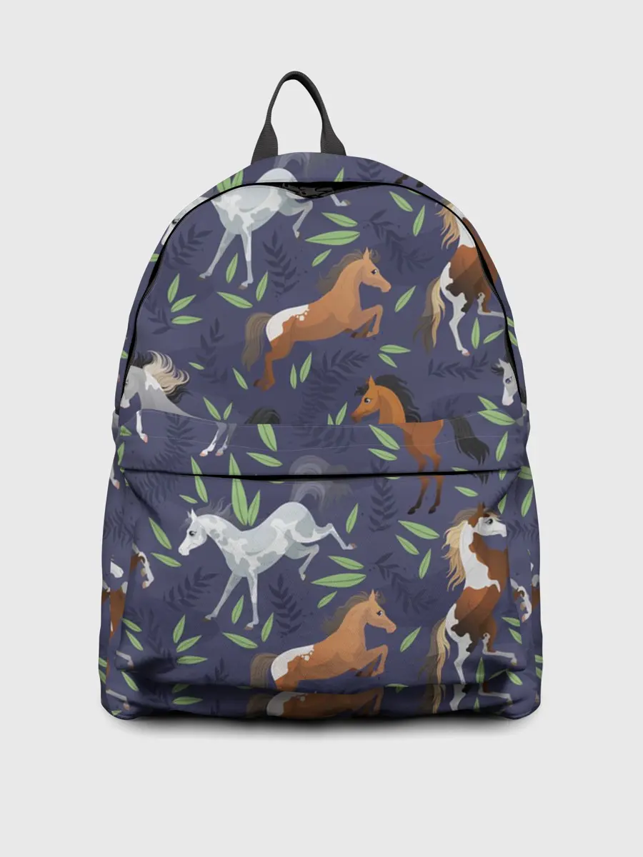 Рюкзак джинсовый / Лошадки узор