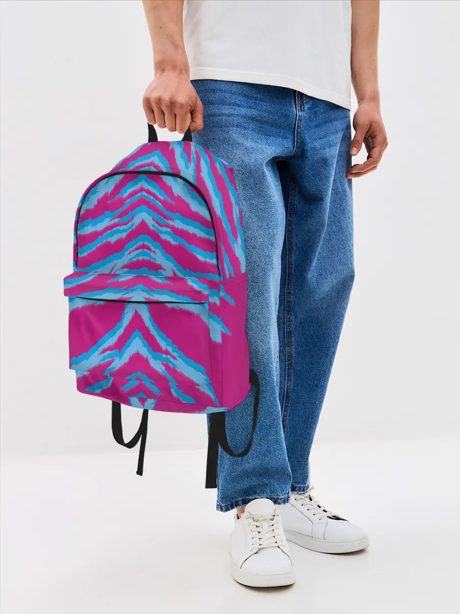 Рюкзак джинсовый / Неоновая шкура тигра