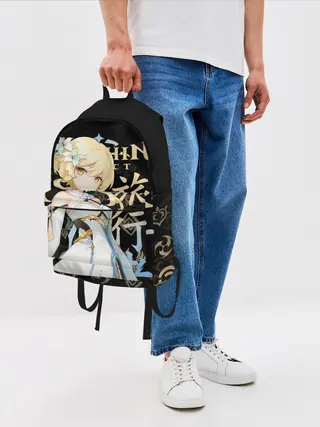 Рюкзак джинсовый / Путешественница / Genshin Impact