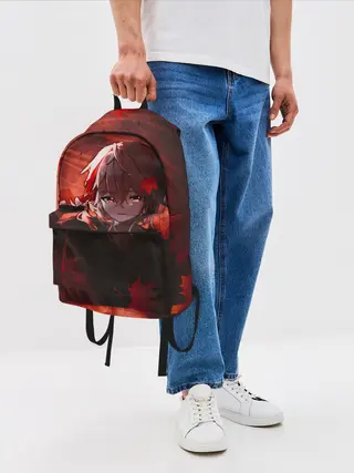 Рюкзак джинсовый / Кадзуха в кленовых листьях