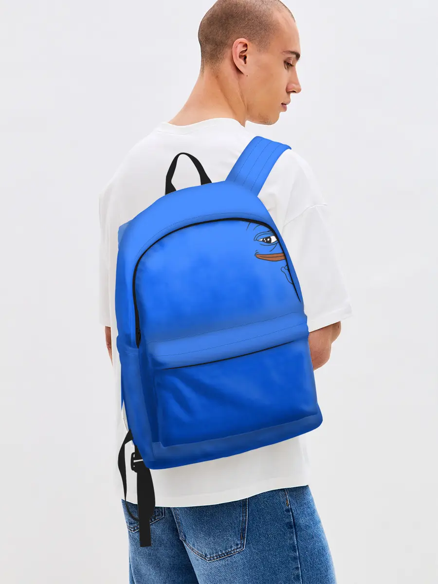 Рюкзак джинсовый / Лягушка мем