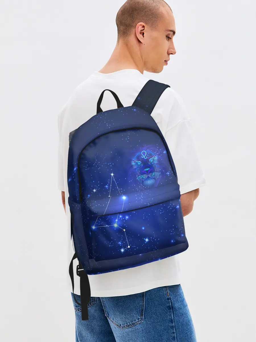 Рюкзак джинсовый / Знак зодиака - Лев