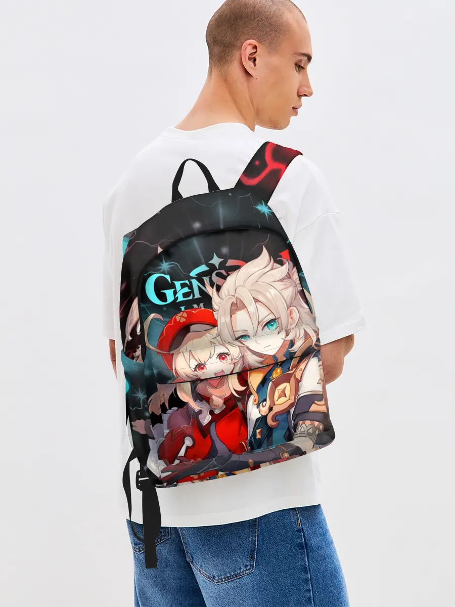 Рюкзак джинсовый / Альбедо и Кли, Genshin Impact