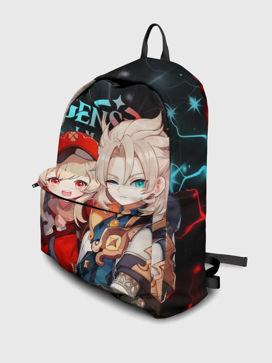 Рюкзак джинсовый / Альбедо и Кли, Genshin Impact