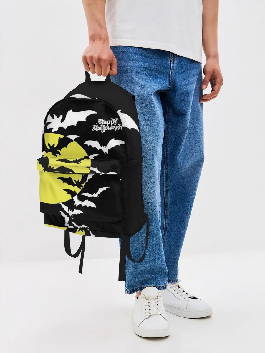 Рюкзак джинсовый / Летучие мыши на Хэллоуин