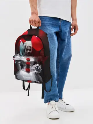 Рюкзак джинсовый / Плохая девочка с красными шарами