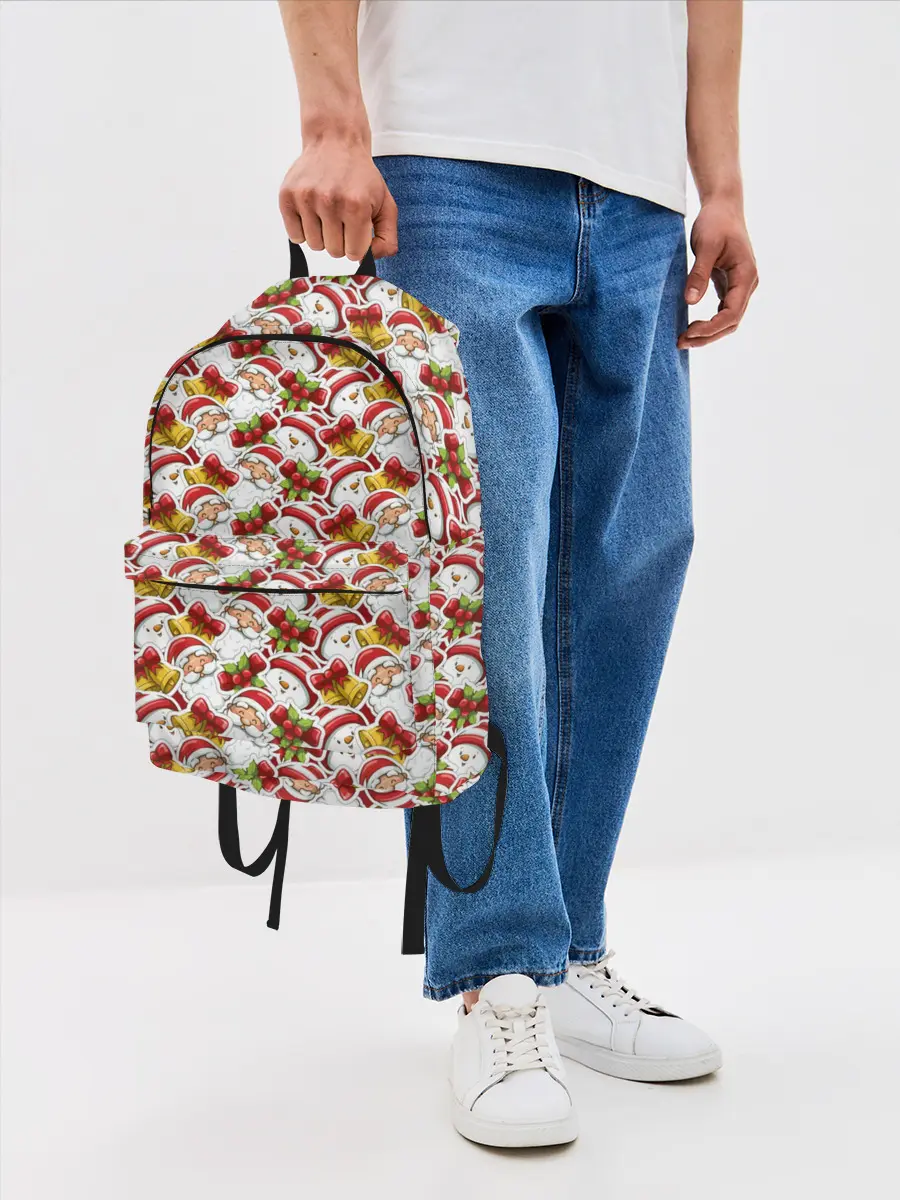 Рюкзак джинсовый / Дед Мороз и Снеговик