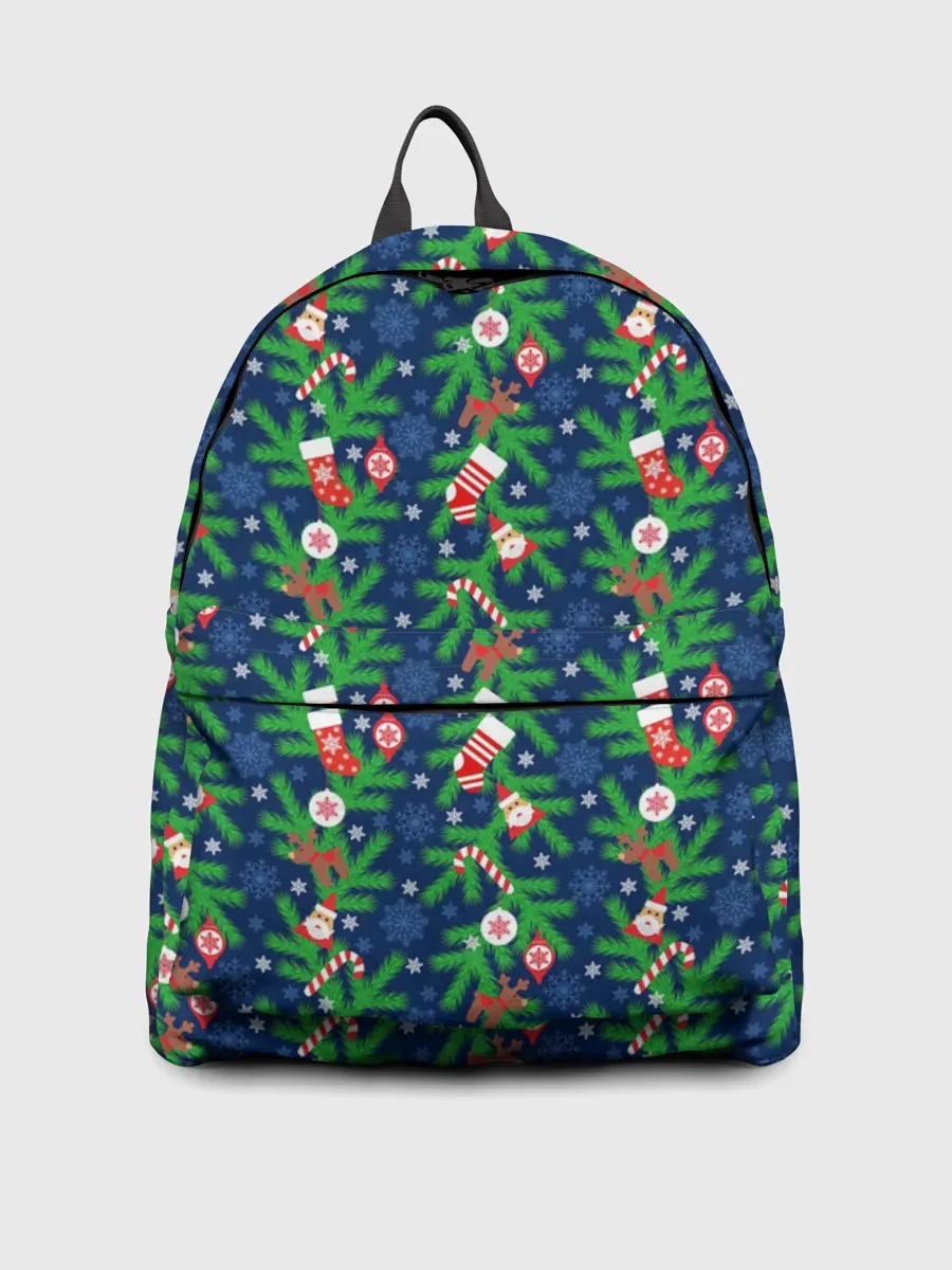 Рюкзак джинсовый / Новогодние Игрушки на Ёлке