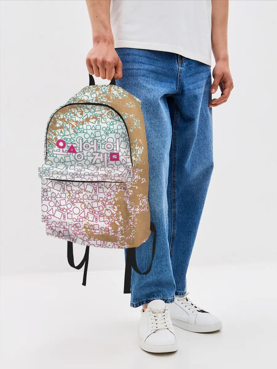 Рюкзак джинсовый / Лого / Игра в кальмара