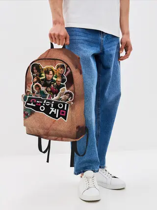 Рюкзак джинсовый / Стикерпак / Игра в кальмара