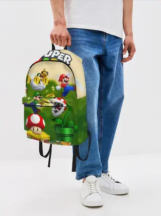 Рюкзак джинсовый / Mario Coins