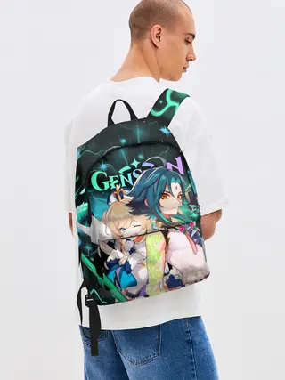 Рюкзак джинсовый / Сяо и Барбара, Genshin Impact