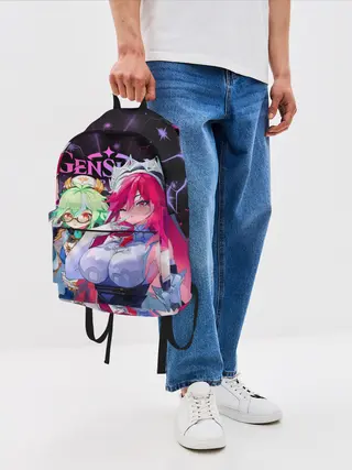 Рюкзак джинсовый / Розария и Сахароза, Genshin Impact