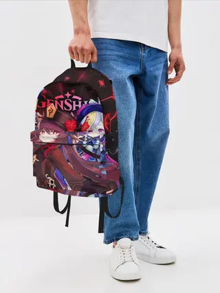 Рюкзак джинсовый / Ху Тао и Ци Ци, Genshin Impact