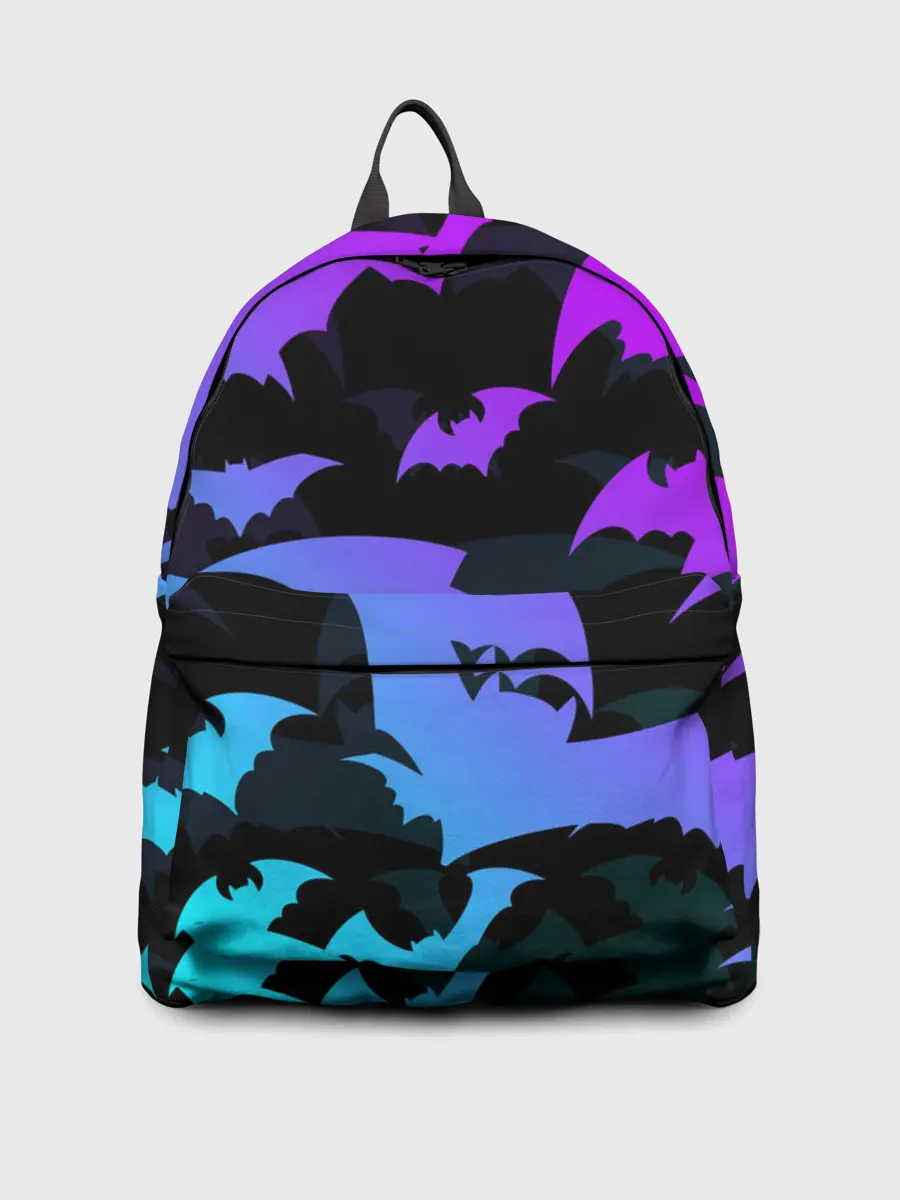 Рюкзак джинсовый / ЛЕТУЧИЕ МЫШИ ХЕЛЛОУИН НЕОН / HALLOWEEN NEON