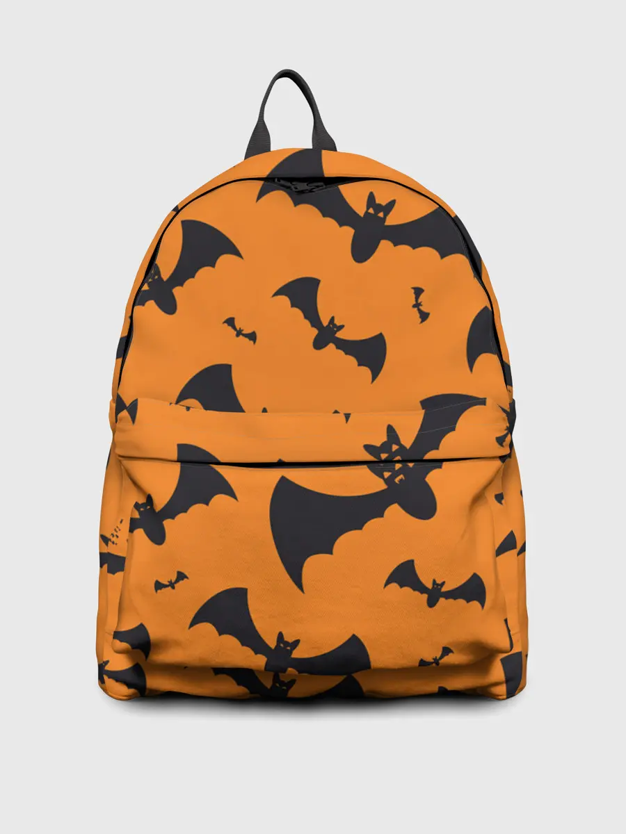 Рюкзак джинсовый / ЛЕТУЧАЯ МЫШЬ В ДЕНЬ ХЭЛЛОУИНА