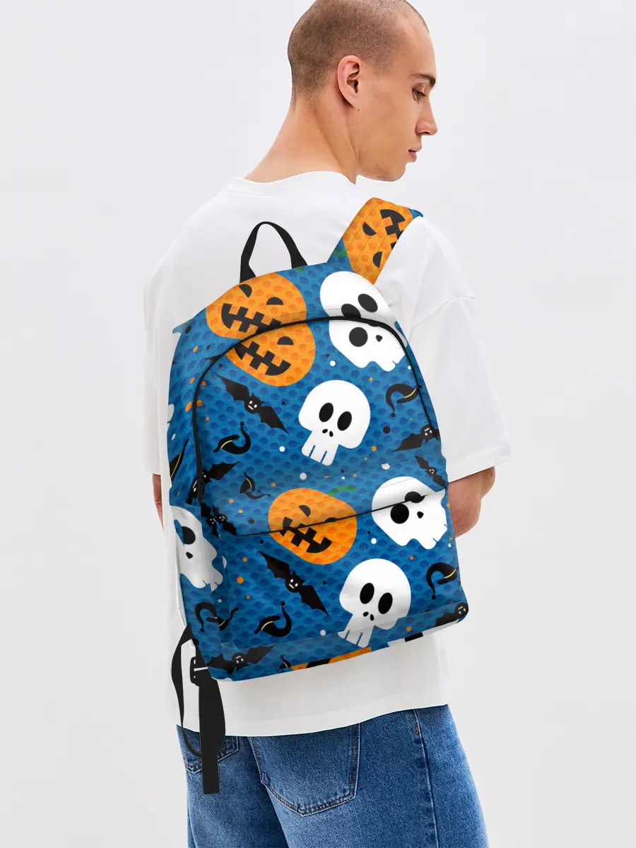 Рюкзак джинсовый / ЧЕРЕПА И ТЫКВЫ | HALLOWEEN