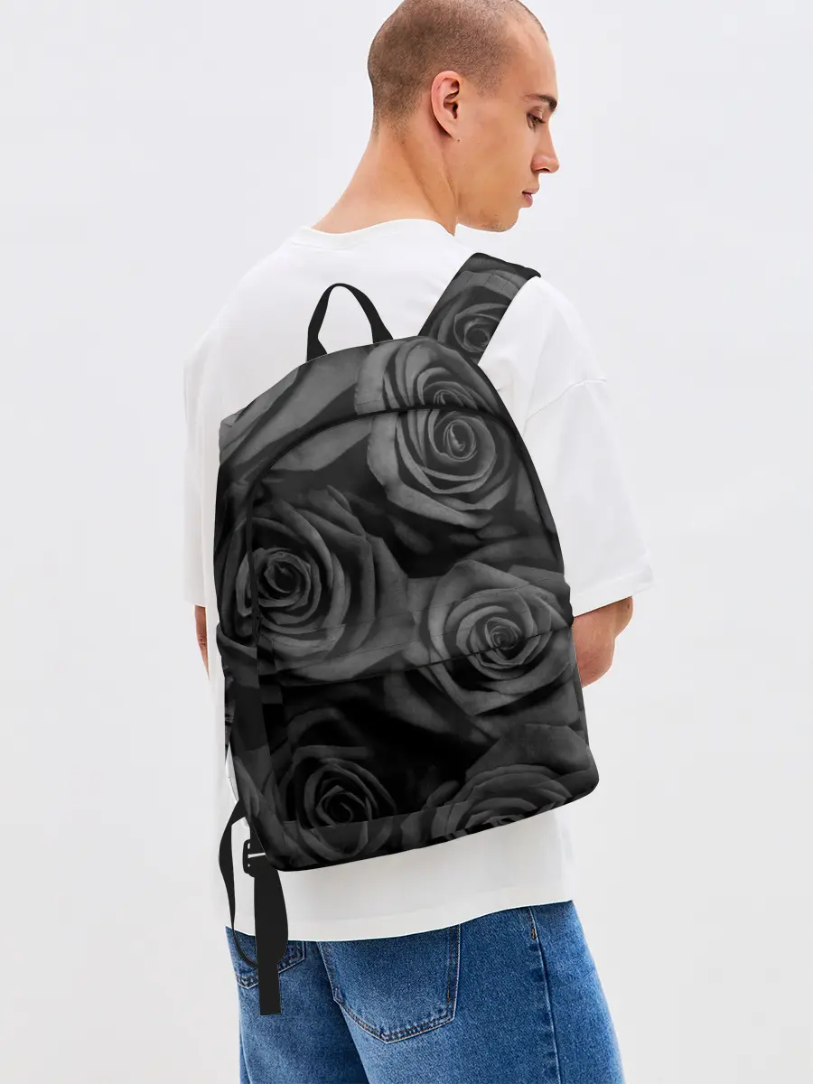 Рюкзак джинсовый / Черные розы