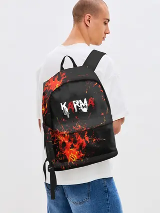 Рюкзак джинсовый / Karma No Fun | Огонь