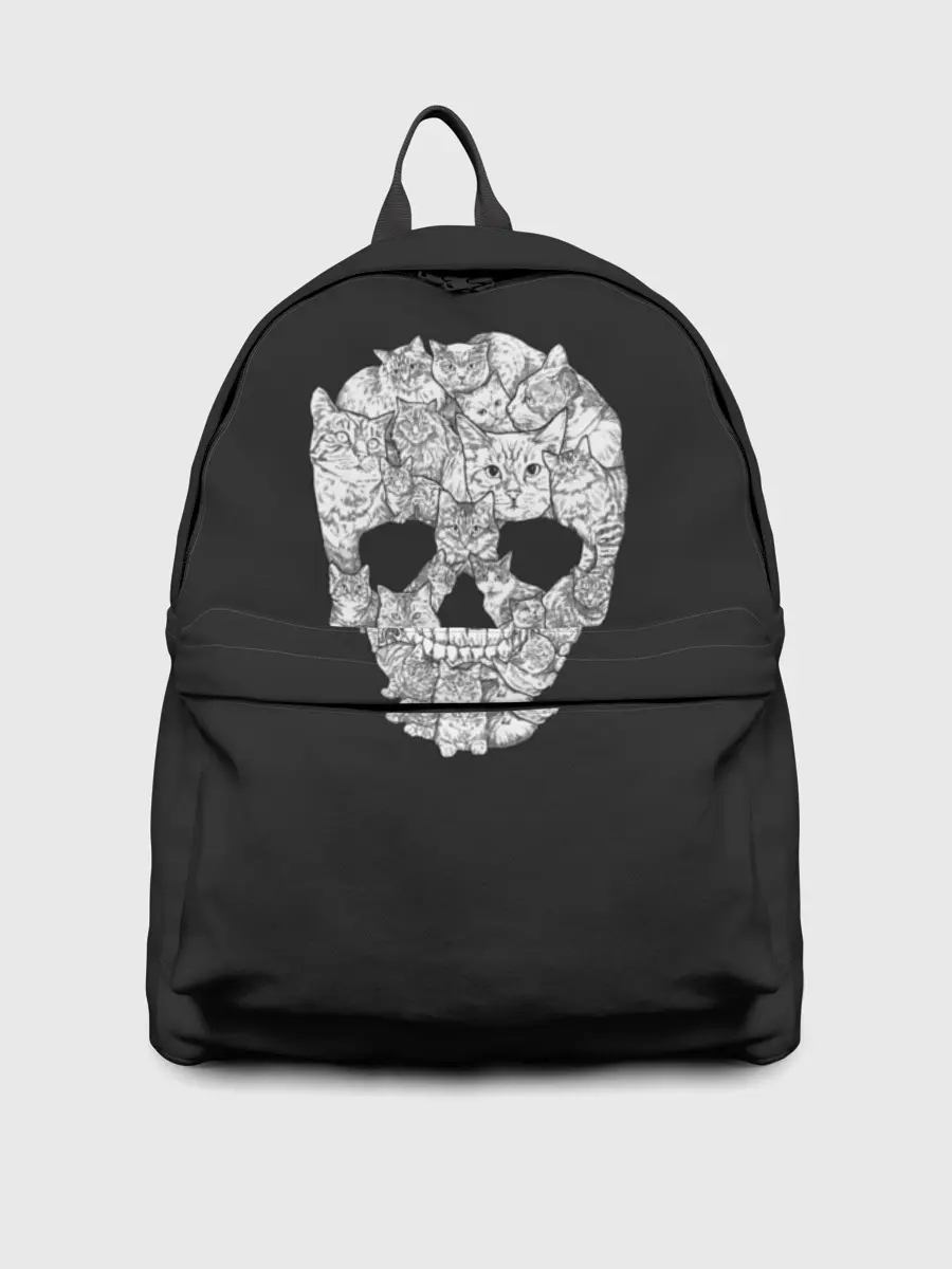 Рюкзак джинсовый / Череп из котов