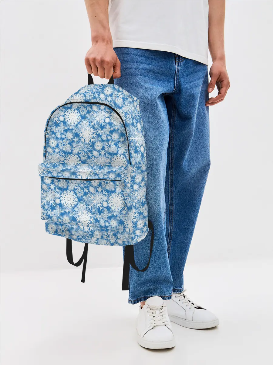 Рюкзак джинсовый / Узоры Снежных Хлопьев