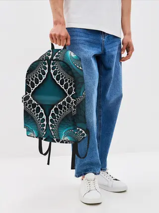 Рюкзак джинсовый / Узор, От Которого Не Отведешь Взгляд