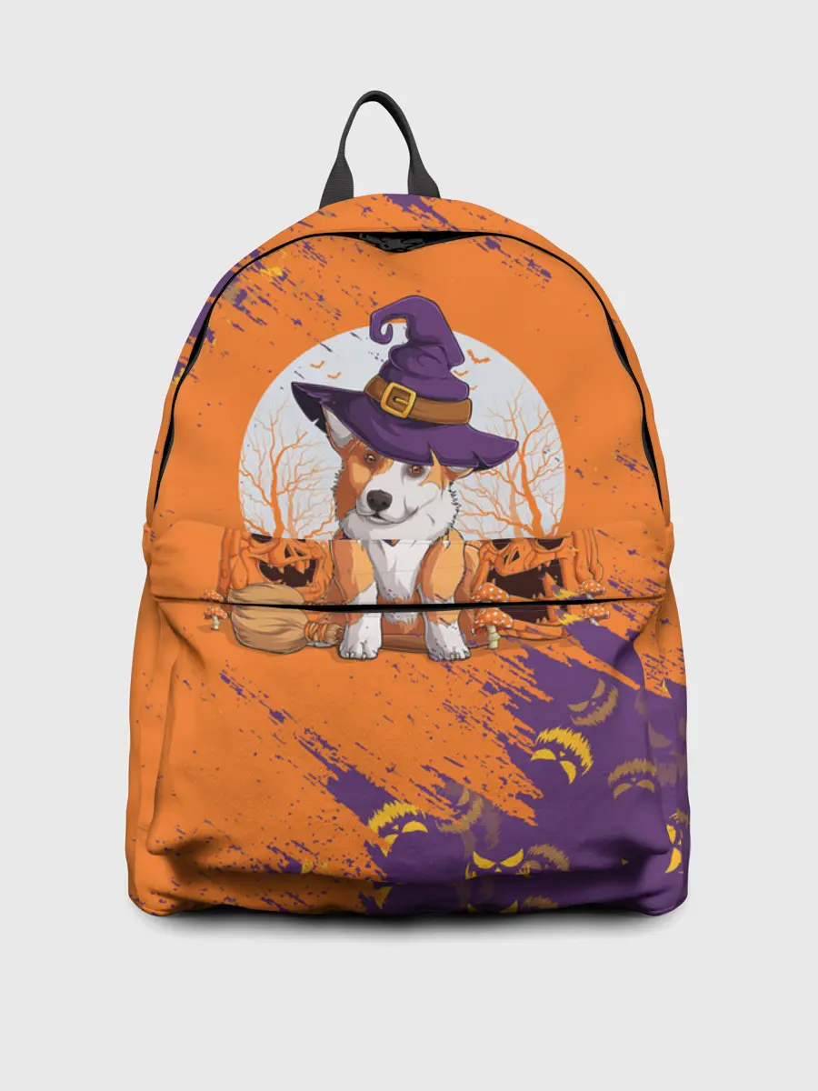 Рюкзак джинсовый / КОРГИ НА ХЭЛЛОУИНЕ