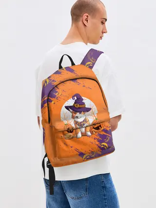 Рюкзак джинсовый / КОРГИ НА ХЭЛЛОУИНЕ