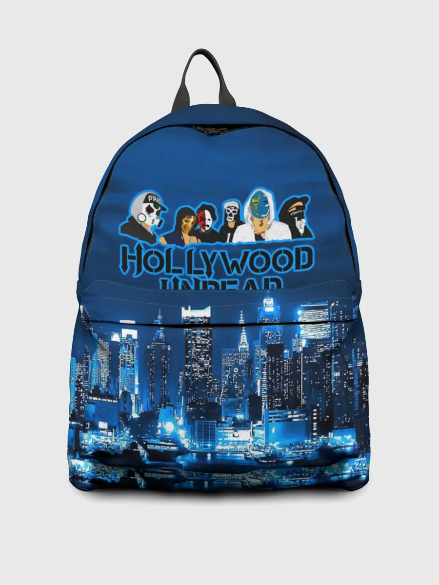 Рюкзак джинсовый / Группа Hollywood Undead ночной город
