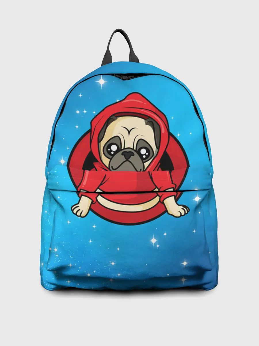 Рюкзак джинсовый / Мопс в толстовке