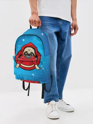 Рюкзак джинсовый / Мопс в толстовке