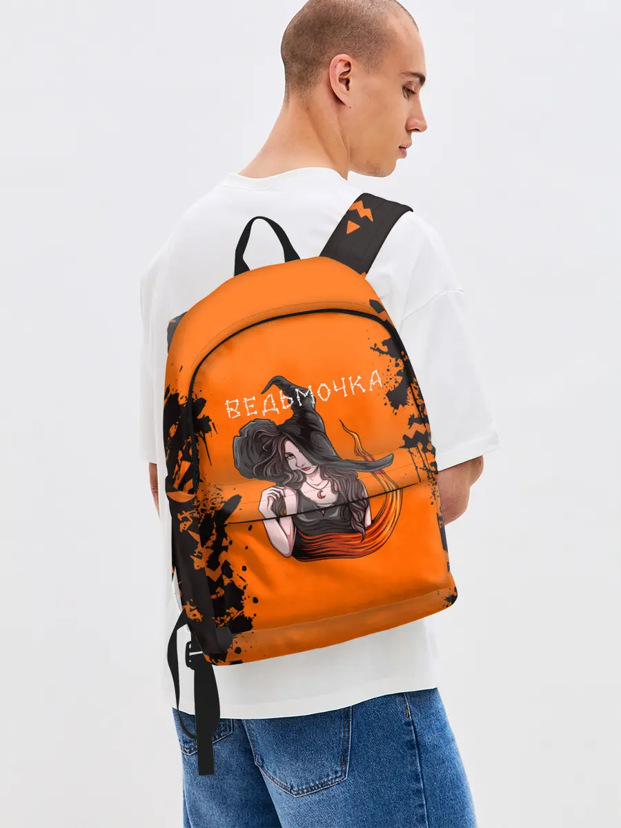 Рюкзак джинсовый / ВЕДЬМОЧКА НА ХЕЛЛОУИН