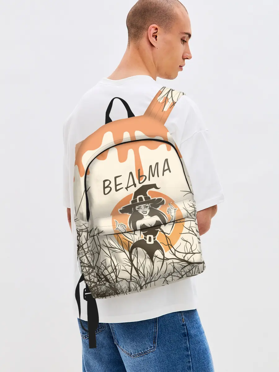 Рюкзак джинсовый / ВЕДЬМА В ШЛЯПЕ