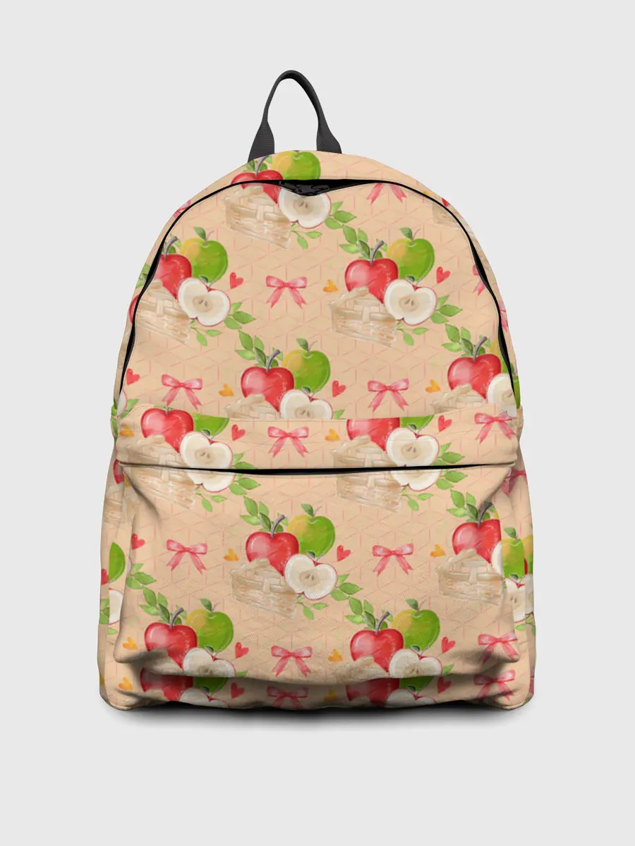 Рюкзак джинсовый / Яблоки паттерн