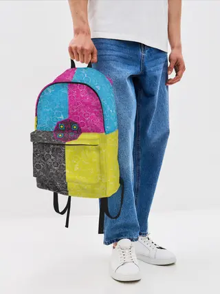 Рюкзак джинсовый / Октагон на фоне АПВ 4.1.14