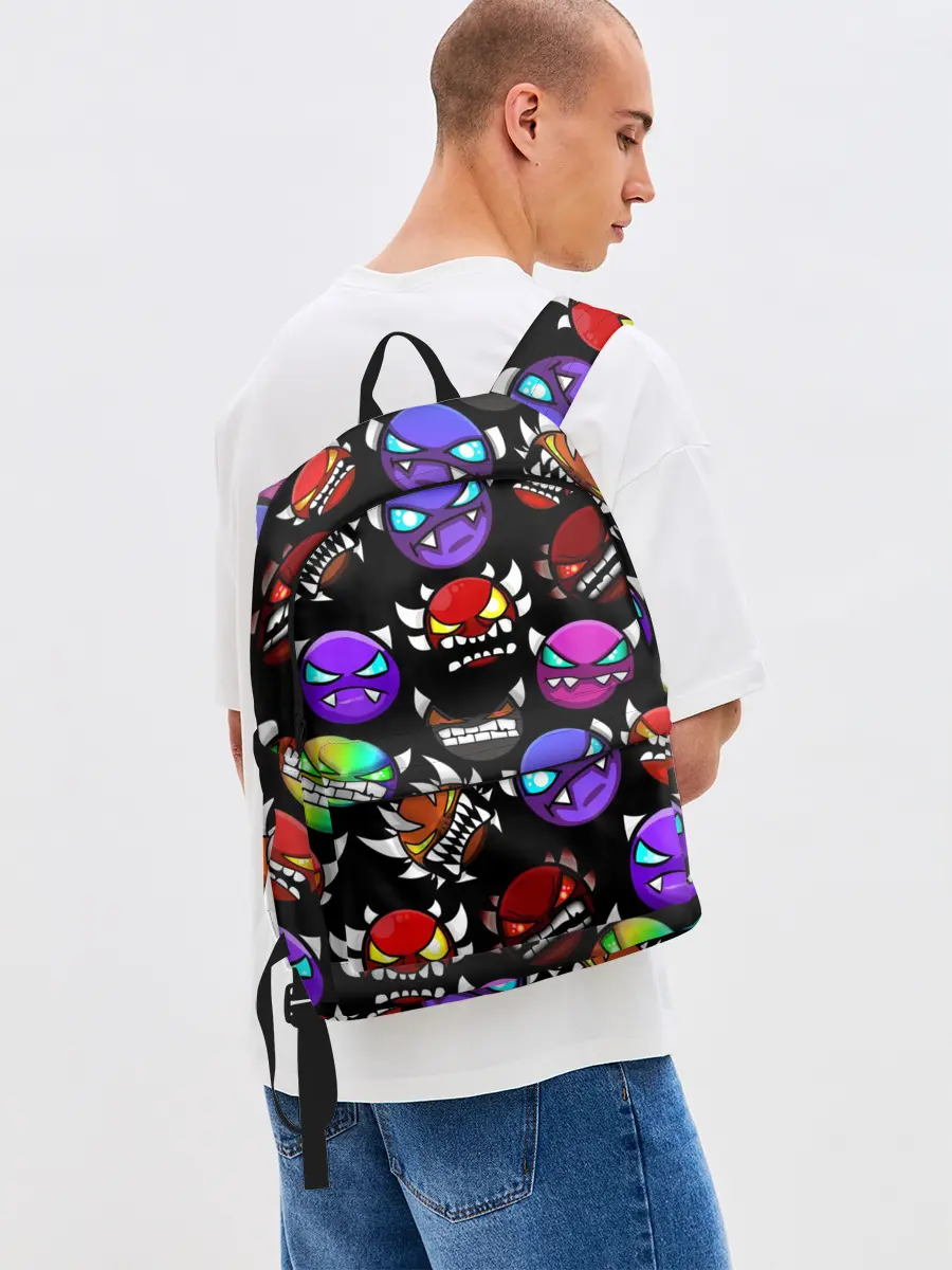 Рюкзак джинсовый / Geometry Dash Demons