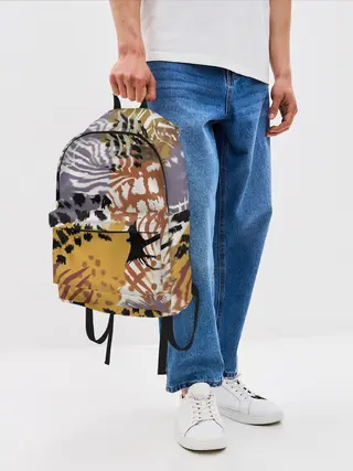 Рюкзак джинсовый / Зебра Пятнистая