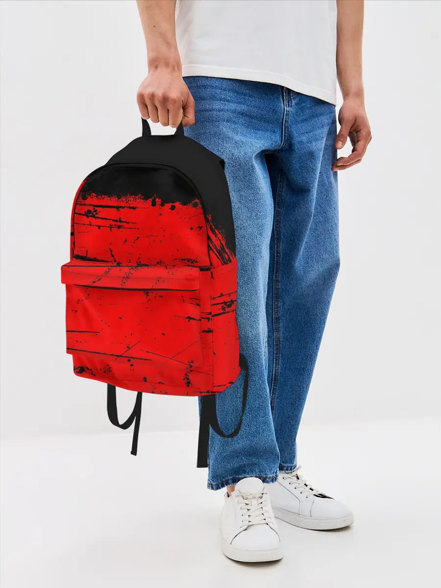 Рюкзак джинсовый / КРАСНЫЙ ГРАНЖ | RED GRUNGE
