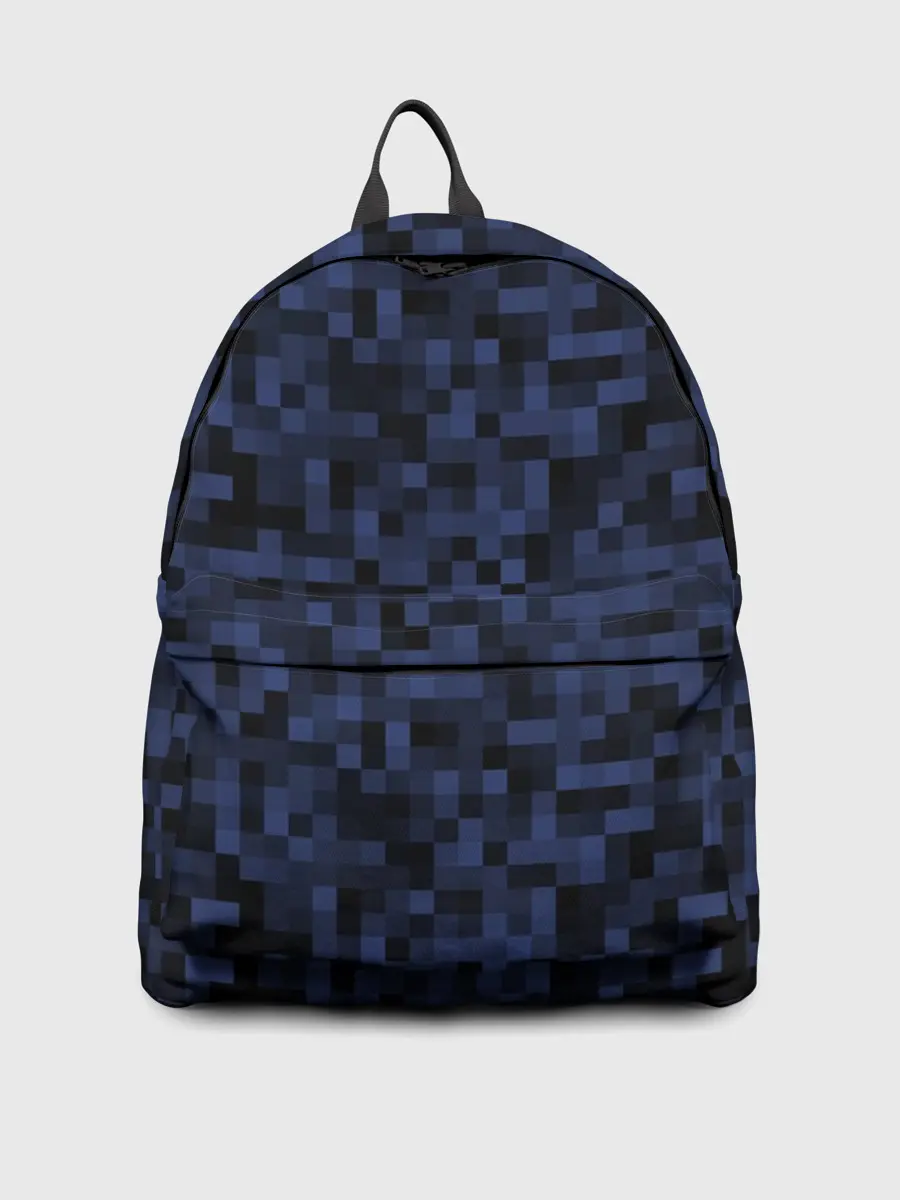 Рюкзак джинсовый / Темная пиксельная абстракция