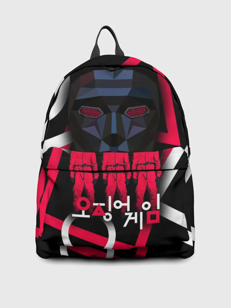 Рюкзак джинсовый / Игра в кальмара -маска ведущего